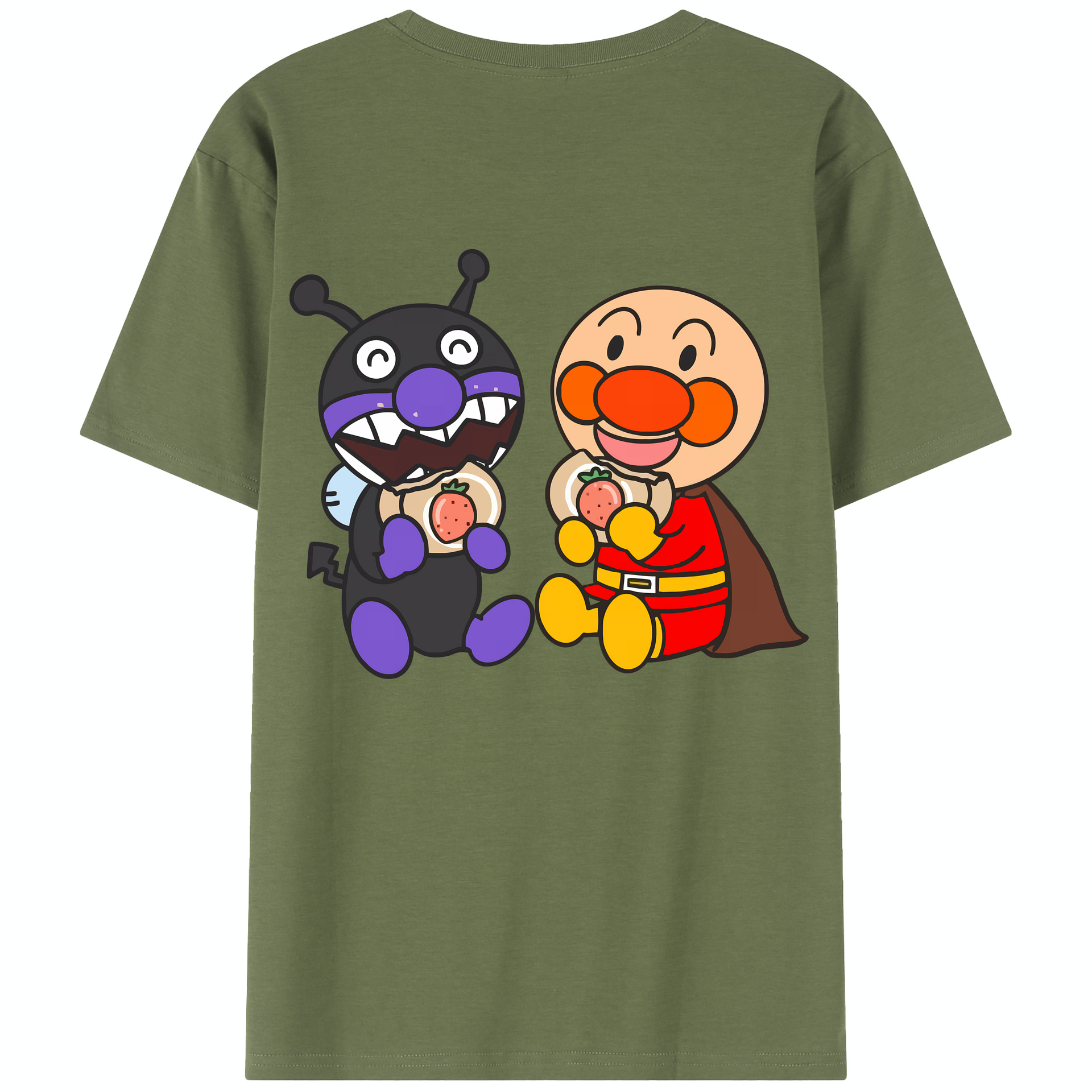 （画像用） アンパンマン Anpanman 綿100％半袖Tシャツ（背面プリント）